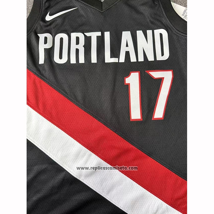 Camiseta Portland Trail Blazers Shaedon Sharpe NO 17 Icon 2025-26 Negro